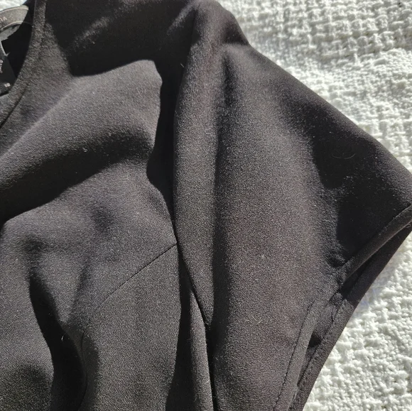 Bcbgmaxazria Dress Women's Black Size Medium Lace Back Ruched Waist BCBG - Picture 7 of 16